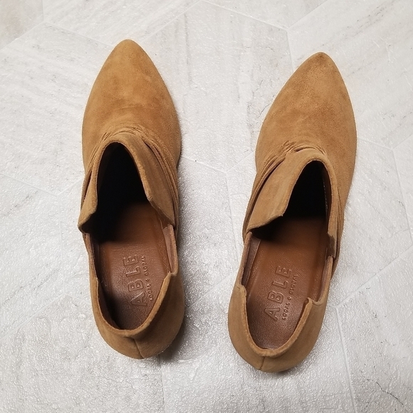 ABLE Joselyne Tobacco Suede Leather Boho Western Cowgirl Ankle Boots Booties 9.5 - Picture 7 of 11
